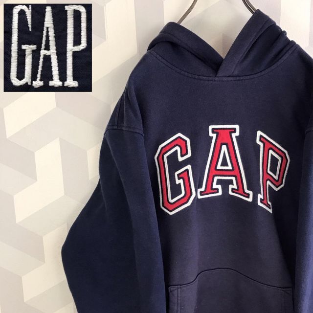 【GAP】サイズL 刺繍ビックロゴ スウェットパーカーネイビーパープルギャップ. | フリマアプリ ラクマ