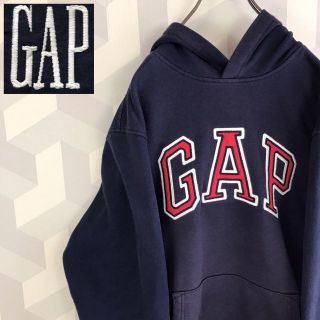 ギャップ(GAP)の【GAP】サイズL 刺繍ビックロゴ スウェットパーカーネイビーパープルギャップ.(パーカー)