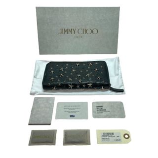 ジミーチュウ(JIMMY CHOO)の◎◎JIMMY CHOO ジミーチュウ 長財布 CARNABY カーナビー スタースタッズ ブラック x シルバー(財布)