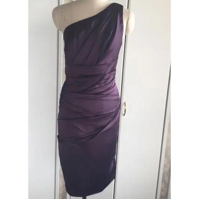 S 267 DAVID´S BRIDAL パティーワンピースドレス紫色サイズS