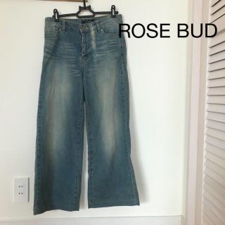 ローズバッド(ROSE BUD)のROSE BUD バギーパンツ　デニムワイドパンツ　24インチ(デニム/ジーンズ)