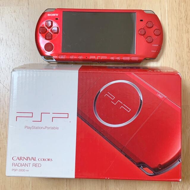 PlayStation Portable(プレイステーションポータブル)のPSP本体 PSP3000  レッド エンタメ/ホビーのゲームソフト/ゲーム機本体(家庭用ゲーム機本体)の商品写真