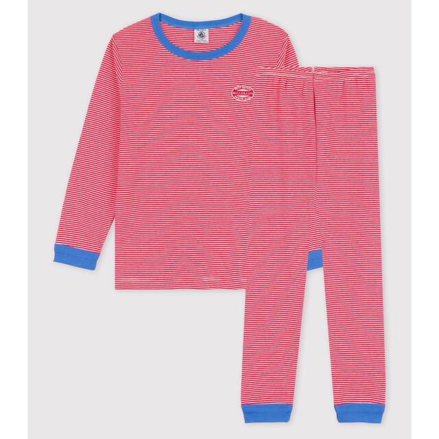 PETIT BATEAU(プチバトー)のプチバトー　新品タグ付き　長袖　パジャマ　レッド　12ans/152cm キッズ/ベビー/マタニティのキッズ服男の子用(90cm~)(パジャマ)の商品写真