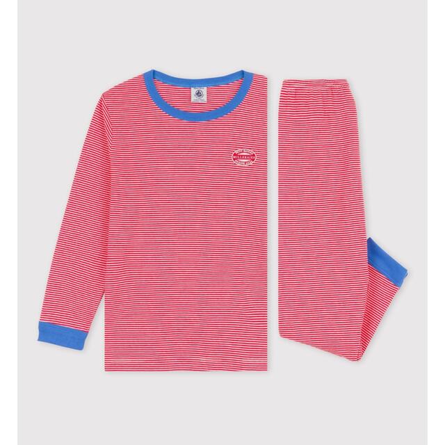 PETIT BATEAU(プチバトー)のプチバトー　新品タグ付き　長袖　パジャマ　レッド　12ans/152cm キッズ/ベビー/マタニティのキッズ服男の子用(90cm~)(パジャマ)の商品写真