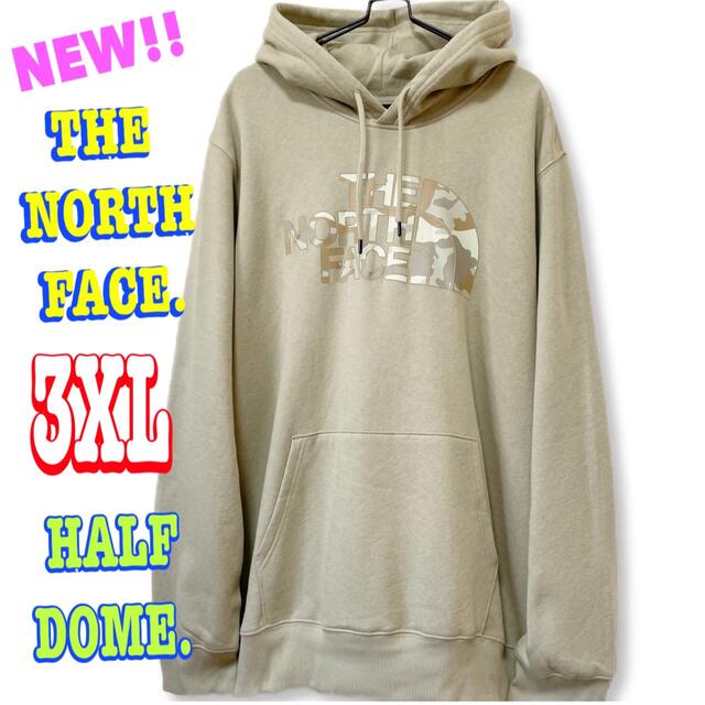 THE NORTH FACE(ザノースフェイス)のカモフラ ☆ 新品 ノースフェイス ハーフドーム パーカー ベージュ 3XL メンズのトップス(パーカー)の商品写真