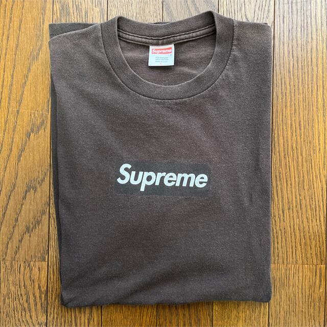 初期 2003年 OLD SUPREME BOX LOGO Tシャツ ブラウンTシャツ/カットソー(半袖/袖なし)