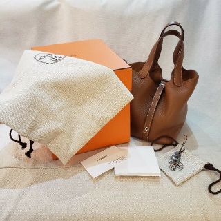 エルメス(Hermes)のエルメス ピコタンロックPM ゴールド トリヨン ハンドバッグ ブラウン(ハンドバッグ)