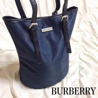 バーバリーブルーレーベル(BURBERRY BLUE LABEL)の 美品 BURBERRY BLUE LABEL バケツ型 ミニハンドバッグ (ハンドバッグ)