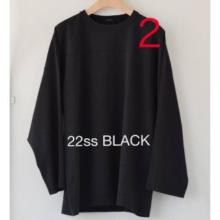 コモリ(COMOLI)の22SS comoli コモリ フットボールTシャツ ブラック サイズ2(Tシャツ/カットソー(七分/長袖))