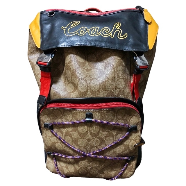 レア★美品★COACH バックパック リュック  シグネチャー レザー 大容量