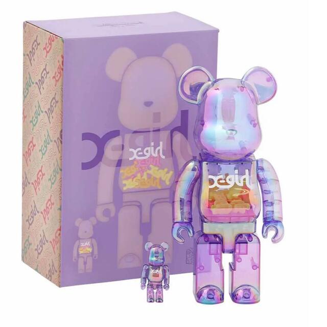 BE@RBRICK(ベアブリック)のBE@RBRICK X-girl CLEAR PURPLE 400%&100% エンタメ/ホビーのフィギュア(その他)の商品写真