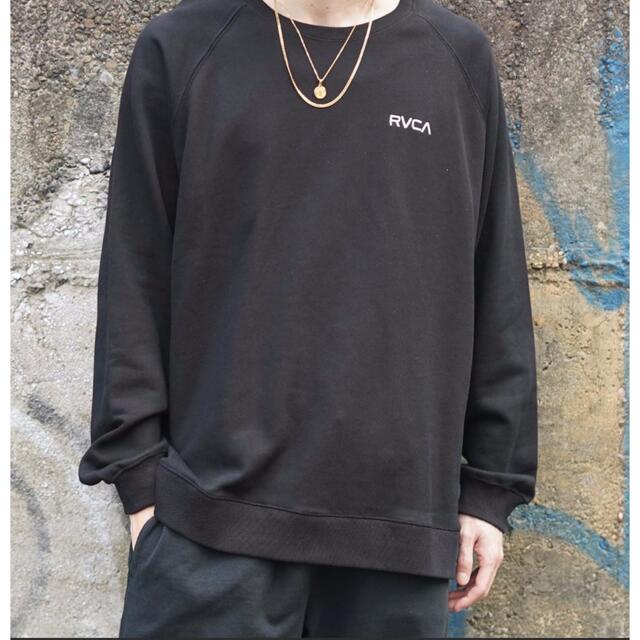 RVCA ルーカ✨スウェット クルーネック 裏起毛 ロゴ 背面プリント Mサイズ