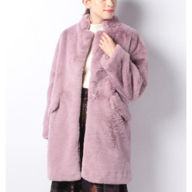 新品✨タグ付き♪定価42,900円　手触りの良いエコファーコート　ピンク