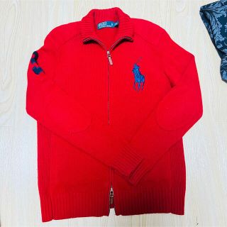 ポロラルフローレン(POLO RALPH LAUREN)のラルフローレン フルジップニット セーター ビッグポニー 刺繍ロゴ　(ニット/セーター)