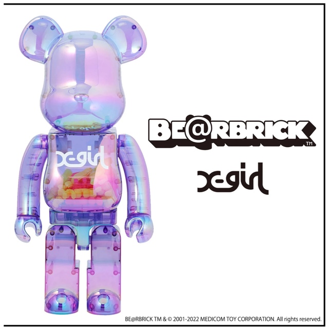 出産祝いなども豊富 BE@RBRICK X-girl CLEAR PURPLE 1000% その他