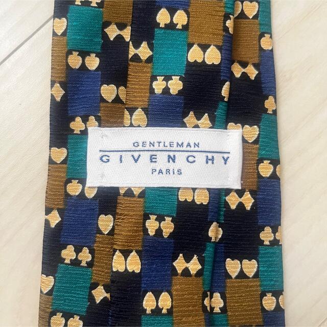 GIVENCHY(ジバンシィ)のGIVENCHY ジバンシー ネクタイ トランプ柄 シルク ネイビー　グリーン メンズのファッション小物(ネクタイ)の商品写真