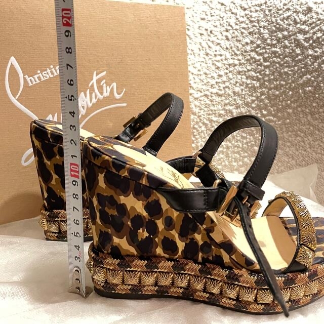 Christian Louboutin - ルブタン レパード柄スタッズサンダル サイズ37