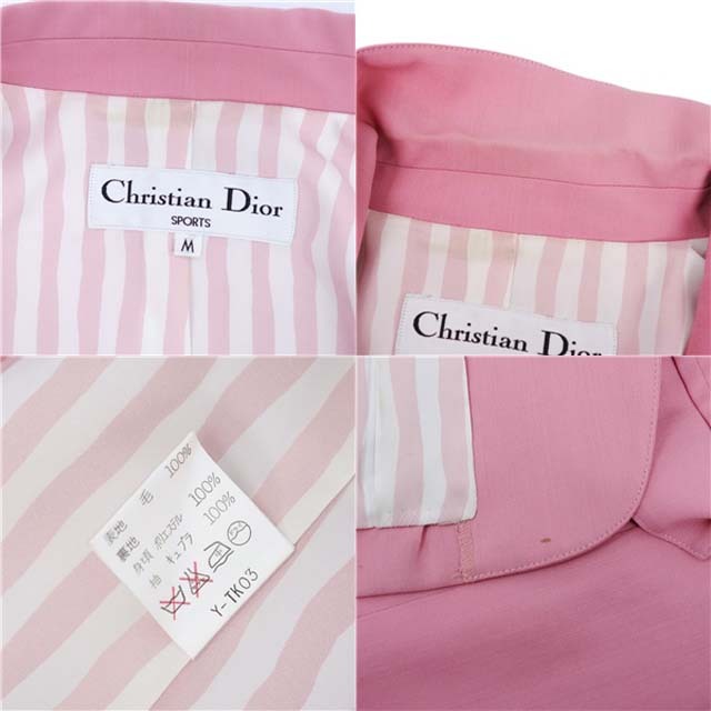 Christian Dior(クリスチャンディオール)のVintage クリスチャンディオール ジャケット テーラード M ピンク レディースのジャケット/アウター(テーラードジャケット)の商品写真