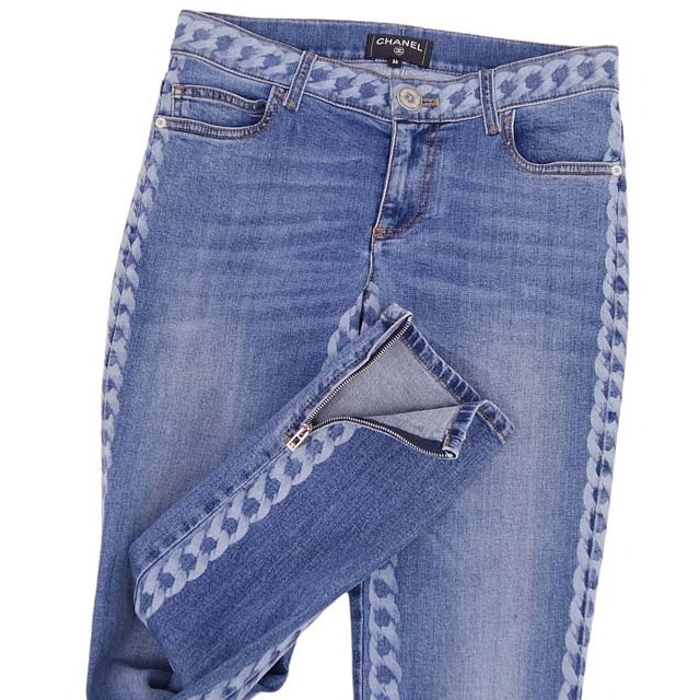 CHANEL - シャネル デニムパンツ 19P ココマーク チェーンプリント P60 CHANEL - シャネル デニムパンツ 19P ココマーク チェーンプリント P60