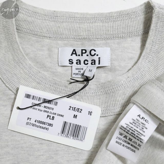 美品 コラボ！sacai × A.P.C. カットソー サカイ アーペーセー 灰