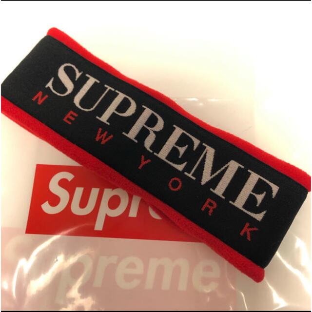 supreme フリースヘッドバンド　headband red