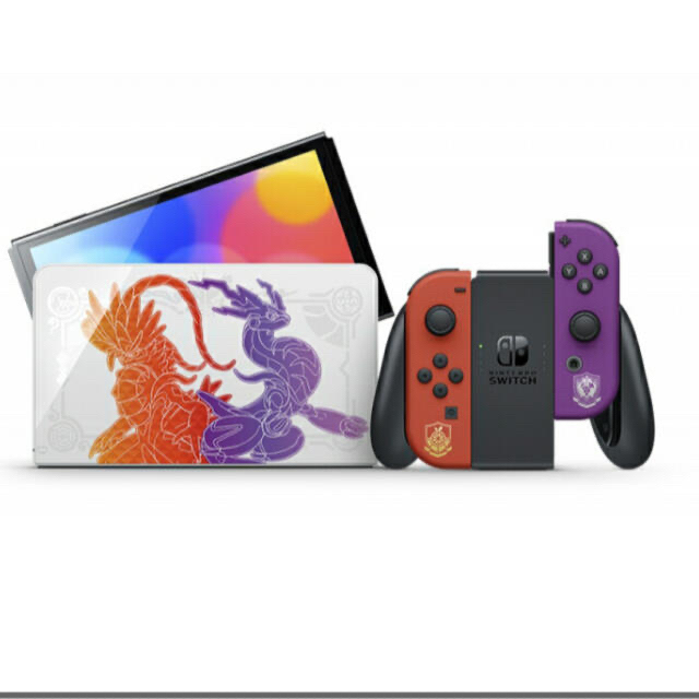 Nintendo Switch(ニンテンドースイッチ)の任天堂スイッチ　有機EL モデルスカーレット・バイオレットエディション エンタメ/ホビーのゲームソフト/ゲーム機本体(家庭用ゲーム機本体)の商品写真