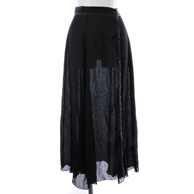 Lily Brown(リリーブラウン)のリリーブラウン スカートレイヤードショートパンツ フレア ロング シアー F 黒 レディースのスカート(ロングスカート)の商品写真