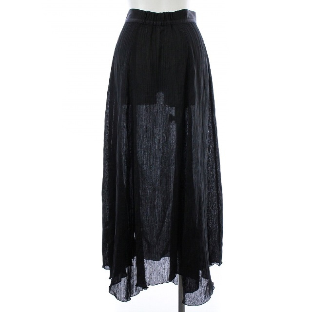 Lily Brown(リリーブラウン)のリリーブラウン スカートレイヤードショートパンツ フレア ロング シアー F 黒 レディースのスカート(ロングスカート)の商品写真