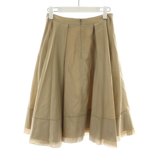 FOXEY(フォクシー)のフォクシー ブティック フレアスカート ひざ丈 絹 シルク 38 M ベージュ レディースのスカート(ひざ丈スカート)の商品写真