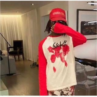 シュプリーム(Supreme)のsicko ラグラン Long Tee ian connor 赤 XL(Tシャツ/カットソー(七分/長袖))