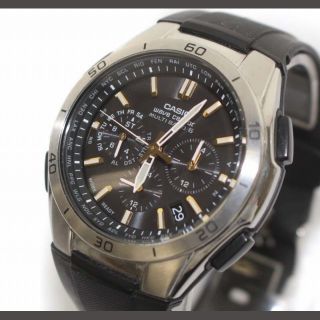 カシオ(CASIO)のカシオ ウェーブセプター 腕時計 ソーラー クロノグラフ 防水 黒 5174(腕時計(デジタル))