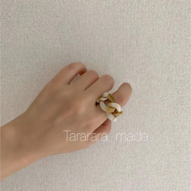 きつね 様♡ ●handmade Acrylchain ring カフェオレ● レディースのアクセサリー(リング(指輪))の商品写真