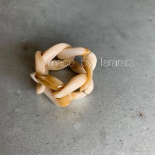 きつね 様♡ ●handmade Acrylchain ring カフェオレ●(リング(指輪))