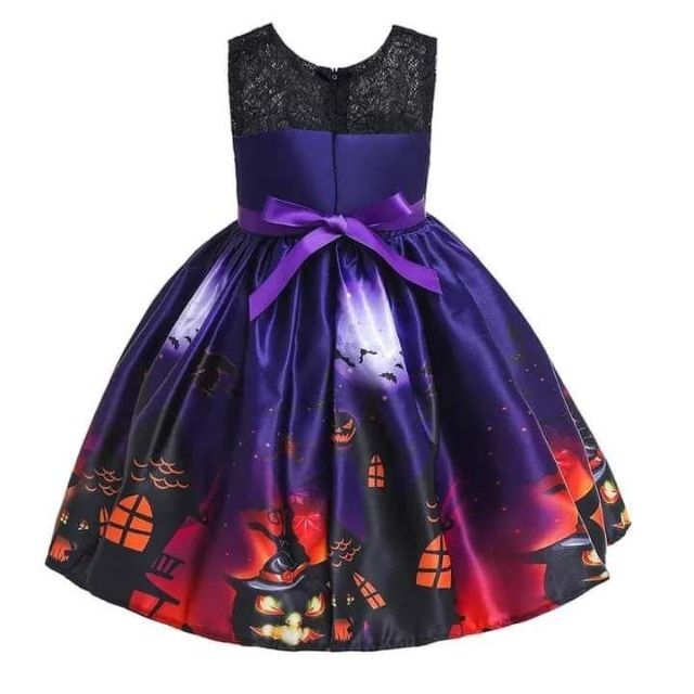 ♥ハロウィンドレス♥　紫ドレス　コスプレ　120 キッズ/ベビー/マタニティのキッズ服女の子用(90cm~)(ワンピース)の商品写真