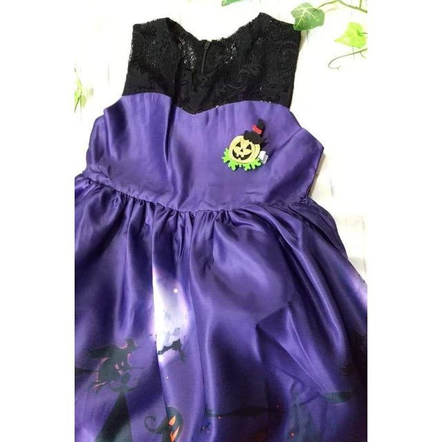 ♥ハロウィンドレス♥　紫ドレス　コスプレ　120 キッズ/ベビー/マタニティのキッズ服女の子用(90cm~)(ワンピース)の商品写真
