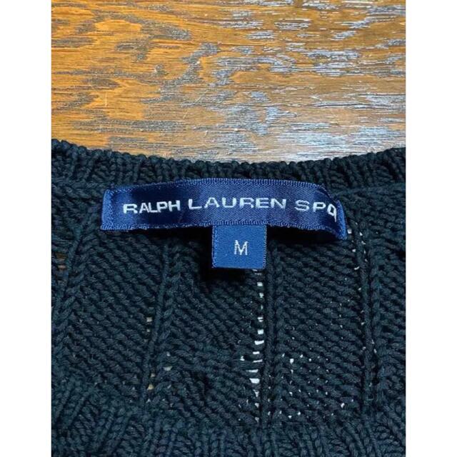 Ralph Lauren(ラルフローレン)のラルフローレン 半袖 ケーブル ニット ブラック M   NO668 レディースのトップス(ニット/セーター)の商品写真
