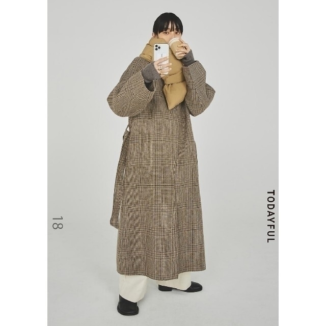 ウールコート【美品】TODAYFUL Soutiencollar Check Coat 38