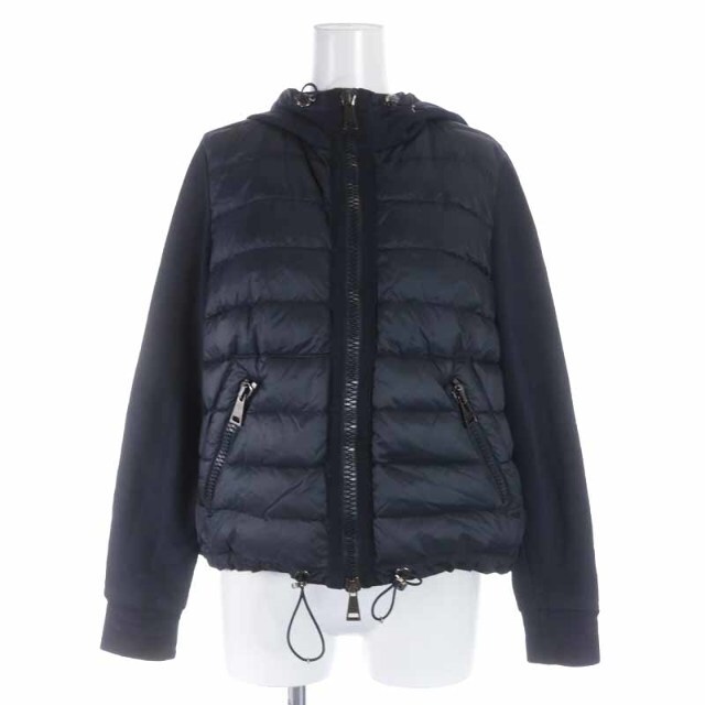 約585cm着丈MONCLER MAGLIA CARDIGAN ダウンジャケット 切替 XS 紺