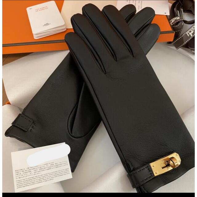新品 ️大人気 HERMES 手袋 オマージュアニョーグラッセ 黒 サイズ65 年末のプロモーション www