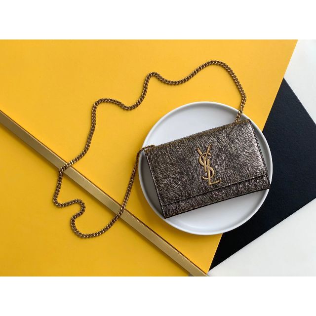 超珍品・SAINT LAURENT PARIS チェーンウォレット ゴールド