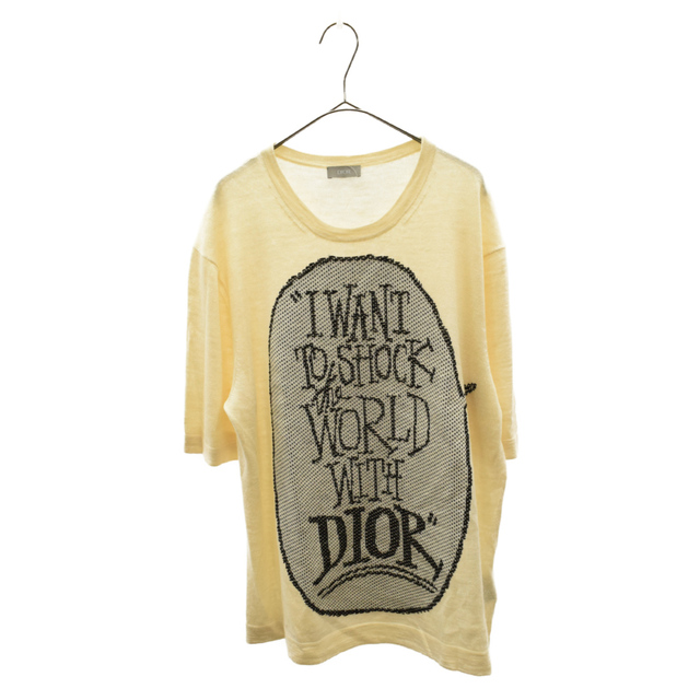 Dior - DIOR ディオール 20AW×Shawn Stussy Message Knit Tee 033M633AT376×ショーン・ステューシー メッセージニット半袖Tシャツ カットソー ホワイト