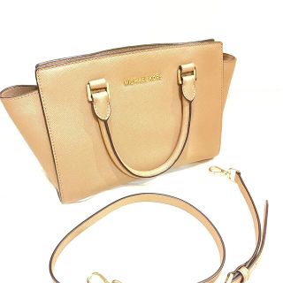 マイケルコース(Michael Kors)の美品 マイケルコース ベージュ ハンドバッグ ショルダーバッグ(ハンドバッグ)