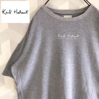 カールヘルム(Karl Helmut)の【カールヘルム】サイズL相当リネン混 ロゴプリント Tシャツグレーピンクハウス.(Tシャツ/カットソー(半袖/袖なし))