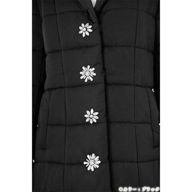ビジュースナップロングコート （ブラック レディースのジャケット/アウター(ダウンコート)の商品写真