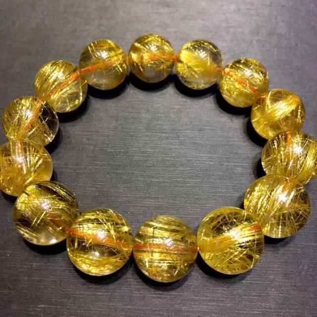 ⭐︎【天然】タイチンルチルクオーツ ブレスレット 16mm 新品・当店
