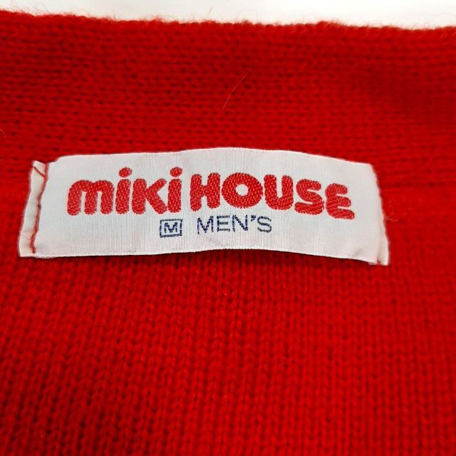 mikihouse(ミキハウス)の激レア 美品！80s ミキハウス　カーディガン 赤　M　野球　ベースボール　日本 メンズのトップス(カーディガン)の商品写真