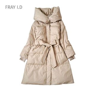 フレイアイディー(FRAY I.D)のFRAY I.D フレイアイディー ロングダウンコート ベージュ リボン S(ダウンコート)