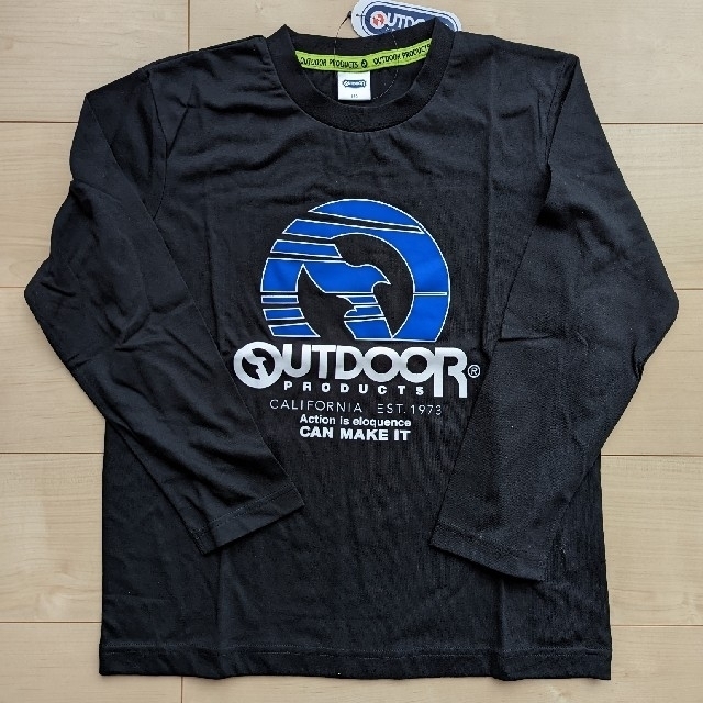 OUTDOOR PRODUCTS(アウトドアプロダクツ)の【新品】OUTDOOR PRODUCTSアウトドアプロダクツ　ロンT　黒　160 キッズ/ベビー/マタニティのキッズ服男の子用(90cm~)(Tシャツ/カットソー)の商品写真