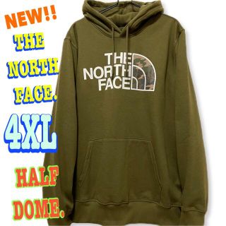 ザノースフェイス(THE NORTH FACE)のカモフラ ♪ 新品 ノースフェイス ハーフドーム パーカー モスグリーン 4XL(パーカー)