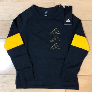 アディダス(adidas)のadidas アディダス ロンT Tシャツ 黒黄色 110cm☆新品未使用(Tシャツ/カットソー)